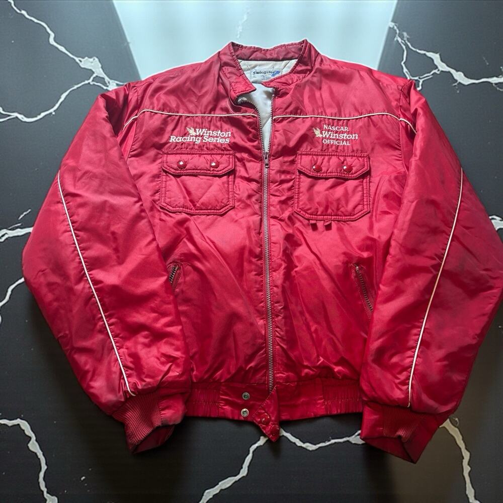 Vintage 1980s Winston Cup Racing Swingster Quilted Jacket Men’s Large NASCAR